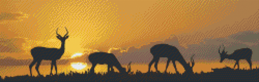 Deer Sunset Ten [10] Baseplates PixelHobby Mini-mosaic Art Kit image 0